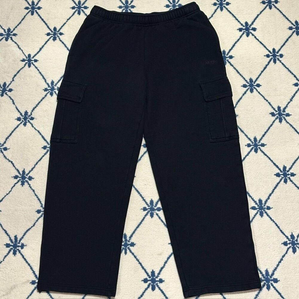 Aritzia Cozy Sweatfleece Mega Cargo Straight Leg Sweatpant - Black